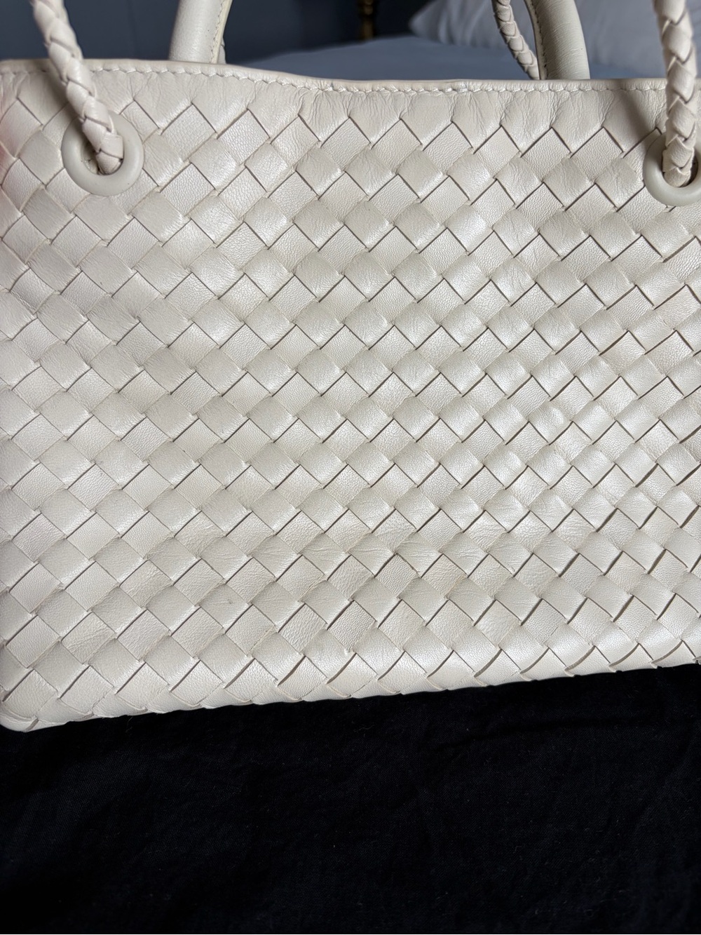 Quince Woven Leather mini Romy in Ivory - Picture 3 of 5